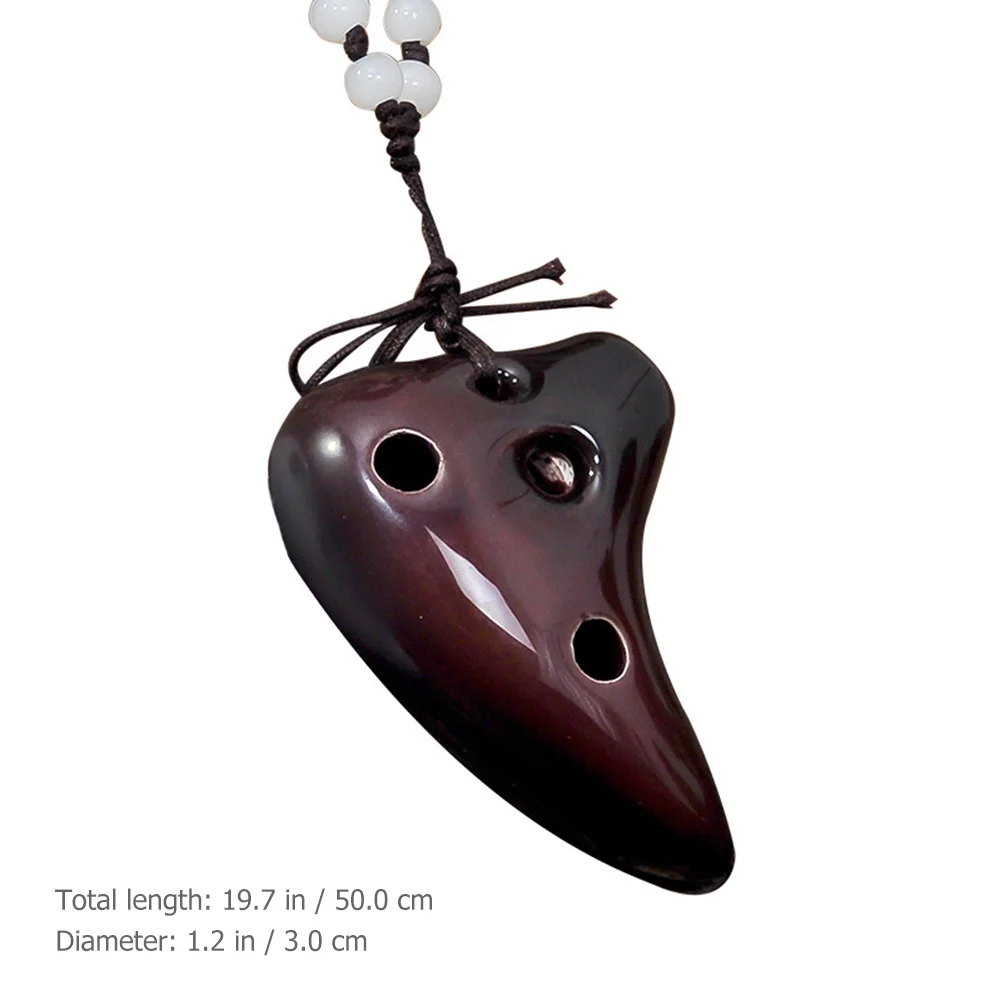 

Necklace Portable Ocarina Beginner Instrument Ceramic Small Coffee Porcelain
