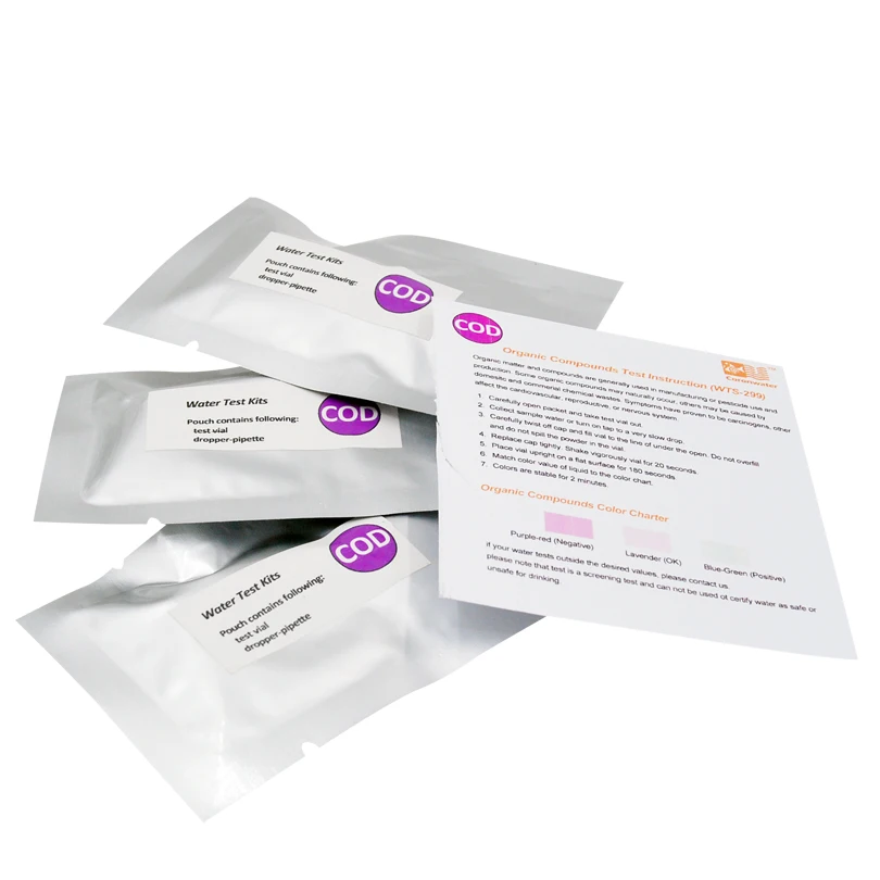 مجموعات اختبار المياه العضوية المنزلية ، تصفية مياه الشرب ، WTS-299