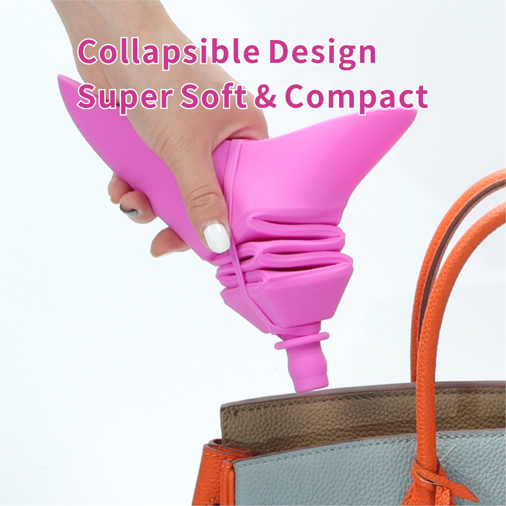 Urination Device, Foldable Female Urinal, Reusable Women Pee Funnel Allows Women to Pee Standing Up,Silicone Portable Pee Funnel - view 3