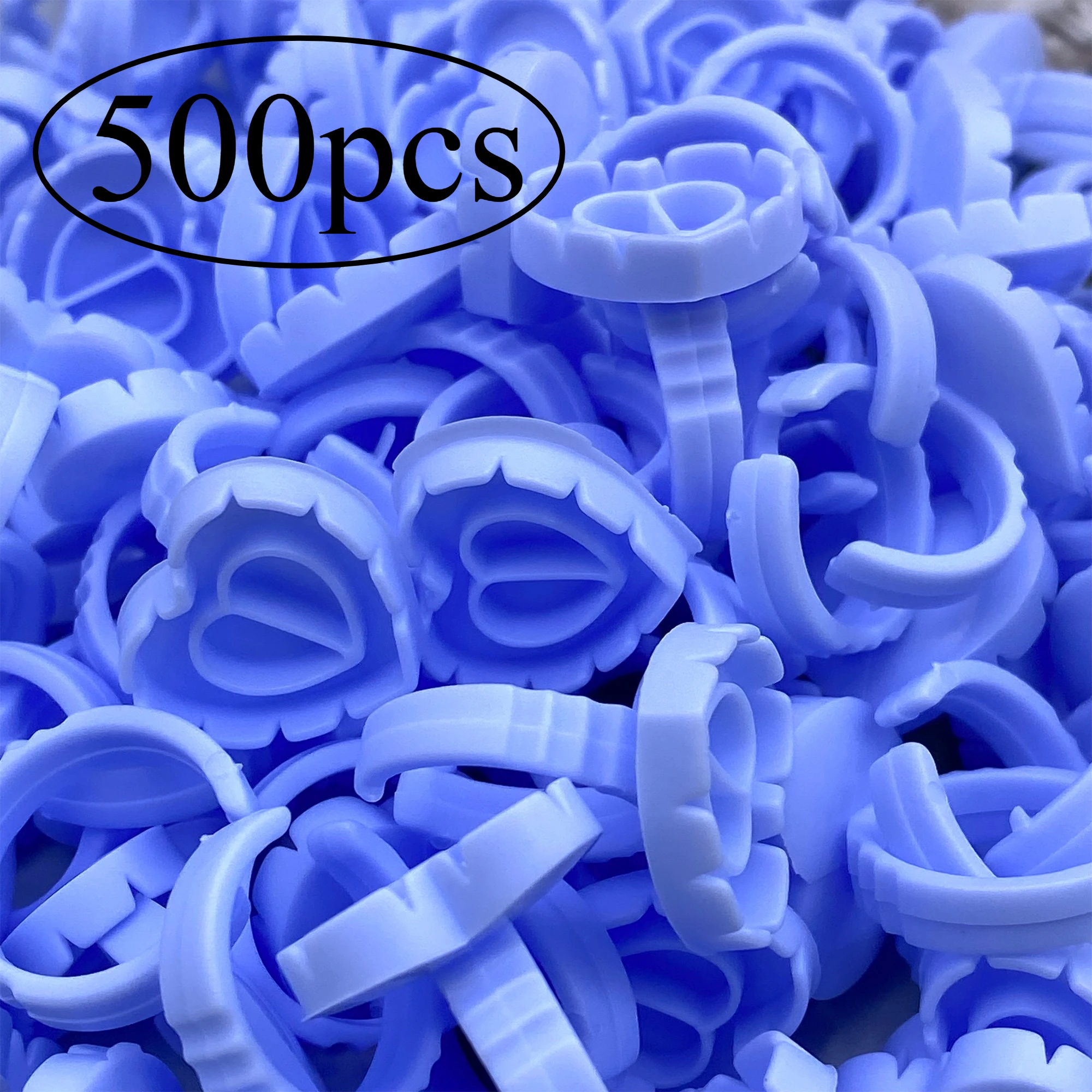 500Pcs Eyelash Glue Fan Cup Rings Holder Container White Tattoo Pigment Disposable Eyelash Extension Tools Lash Supplies