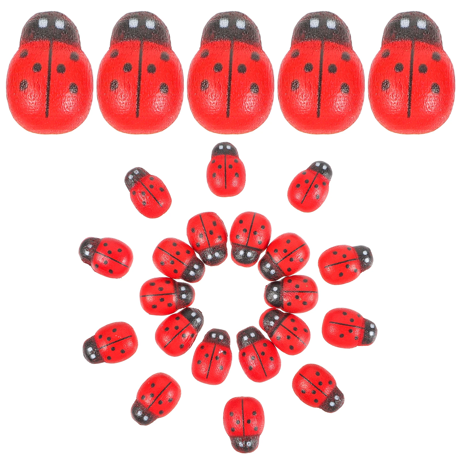 

100 Pcs Mini Simulation Ladybugs Toy Durable Resin Bright Diy Garden Ornaments Outdoor Decorative Plants