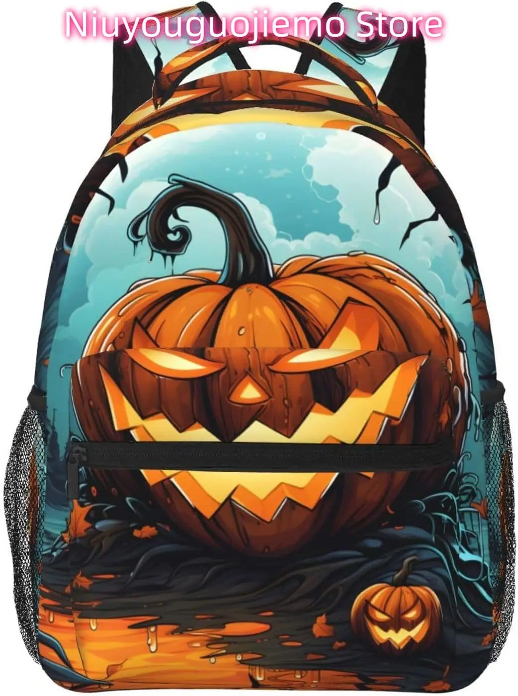 

Halloween Scary Pumpkins Lightweight Laptop Backpack Lightweight Multipurpose Travel Casual Daypack Unisex College Backapcks for