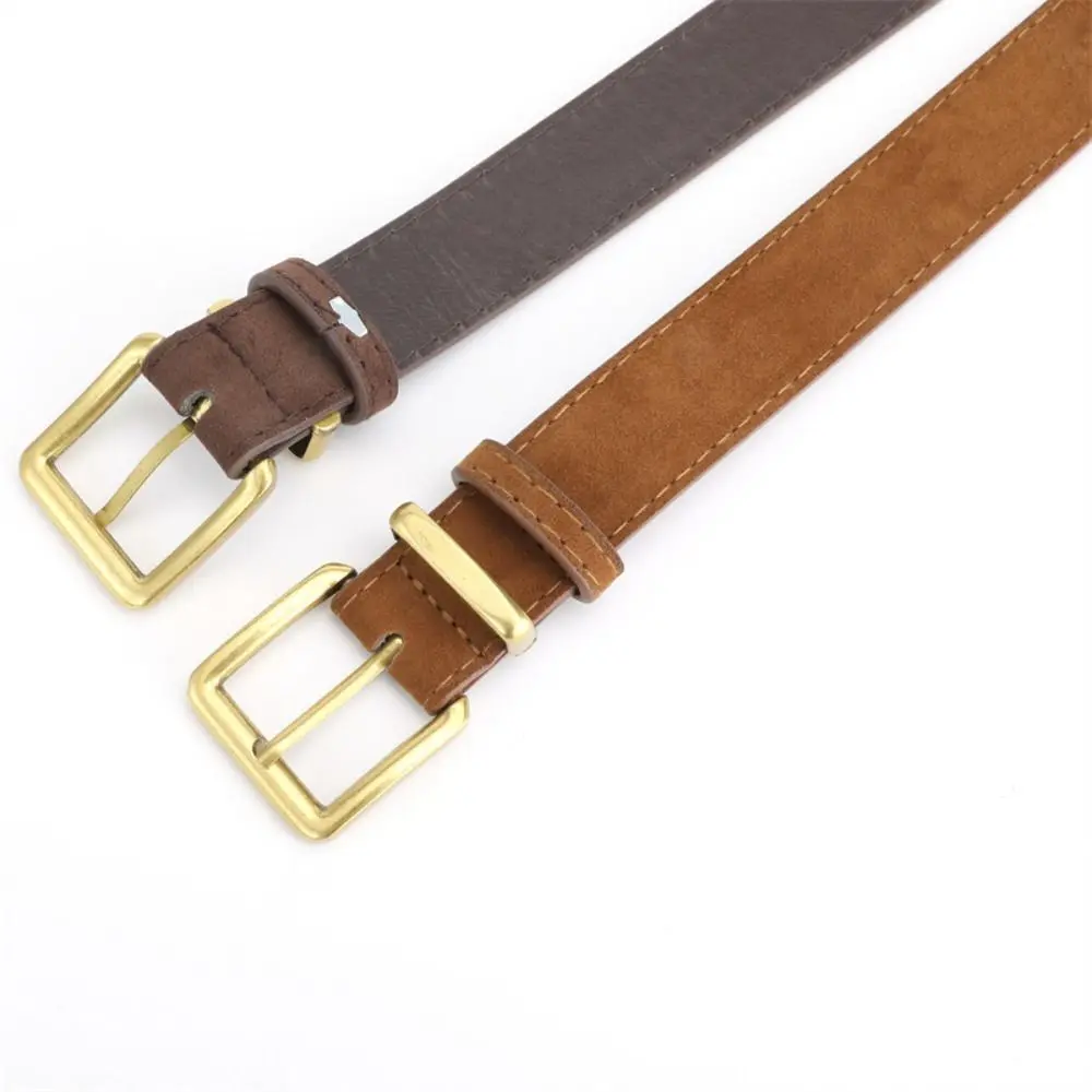 Trendy Pin buckle Suede Leather Belt Luxury Design Casual Business Waist Belt Retro Waistband For Women