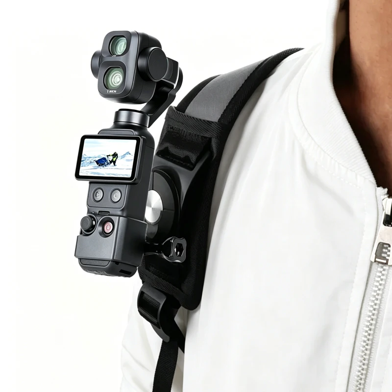 Klips mocujący do plecaka, pasek na rzep z obrotem 360 stopni do DJI Osmo Pocket 3/Pocket 4/4P, akcesoria do kamery gimbal. — zdjęcie produktu 2