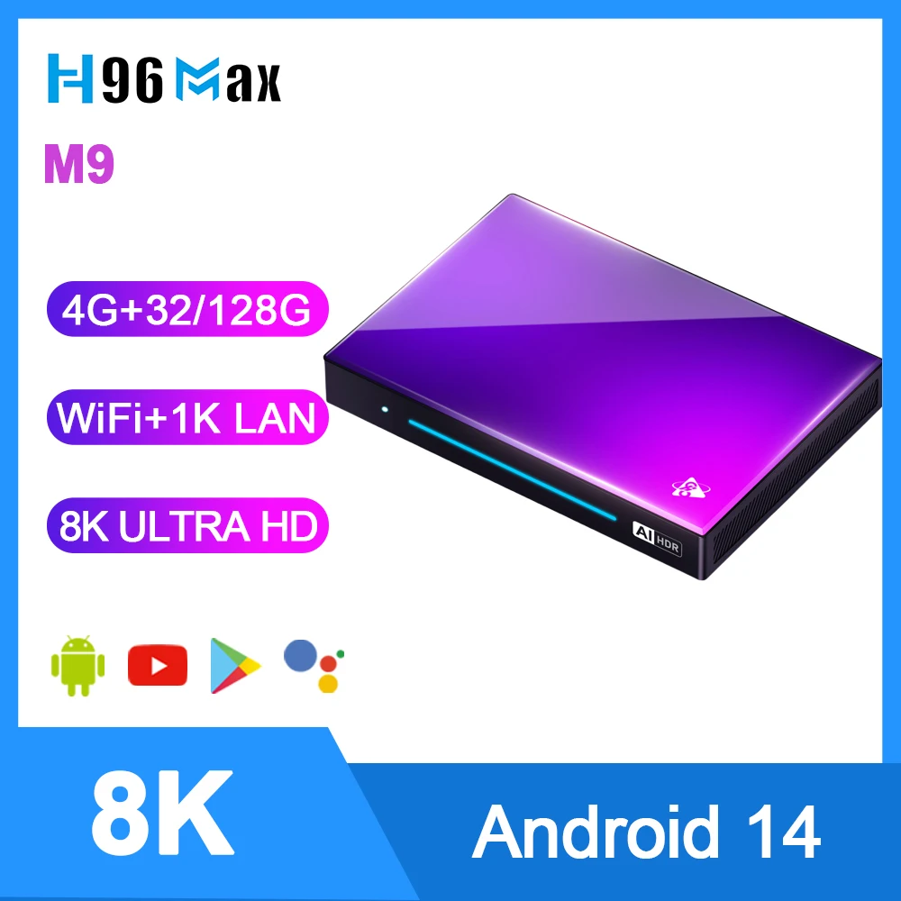 H96 Max 8K TV Box M9 8K Ultra HD Android 14 TV с BT5 WiFi 1000mLAN H96Max Smart TV USB3.0 IPTV Умный дом 128G AndroidTV H96 Max 8K TV Box M9 8K Ultra HD Android 14 TV с BT5 WiFi 1000mLAN H96Max Smart TV USB3.0 IPTV Умный дом 128G AndroidTV