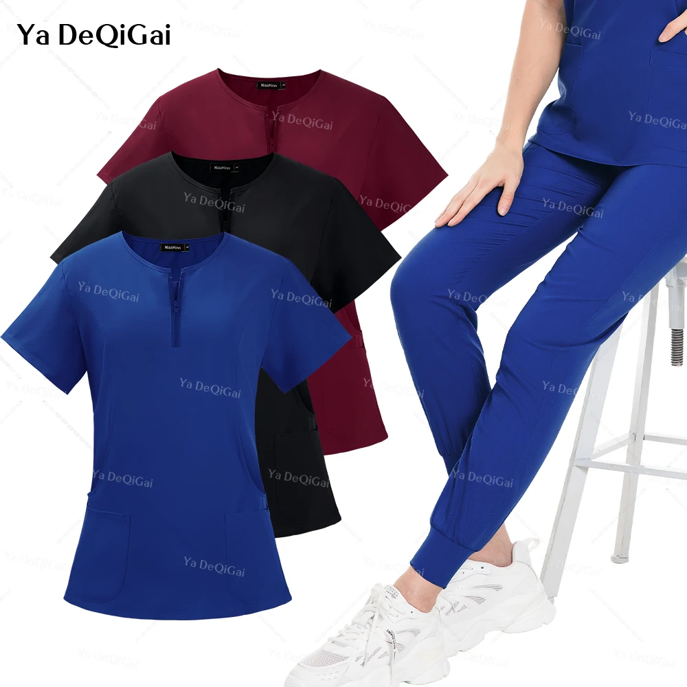 

Anti-Wrinkle Soft Premium Fabric Polyester Spandex Washable Medical Workwear Nursing Scrub Set for Womens Nursing Scrub Uniforms