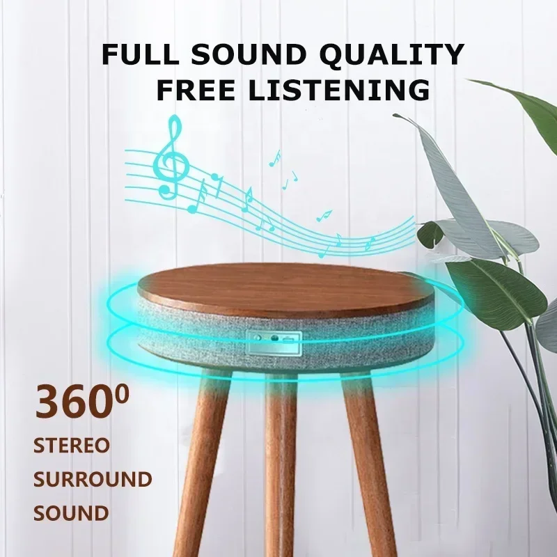 300W Home Theater HIFI Bluetooth Speaker Wireless Charging Subwoofer Small Round Table Suitable For Computer TV Phone Speakers