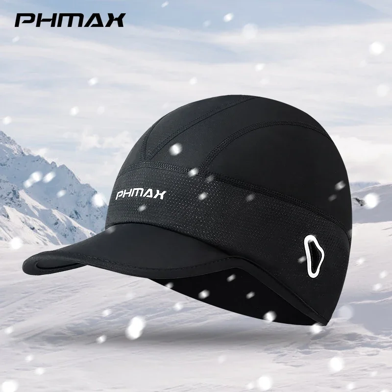 PHMAX Winter Cycling Cap Thermal Cycling Skull Cap Bike Helmet Liner Running Skiing Motorcycle Hat Men Women MTB Fleece Hat