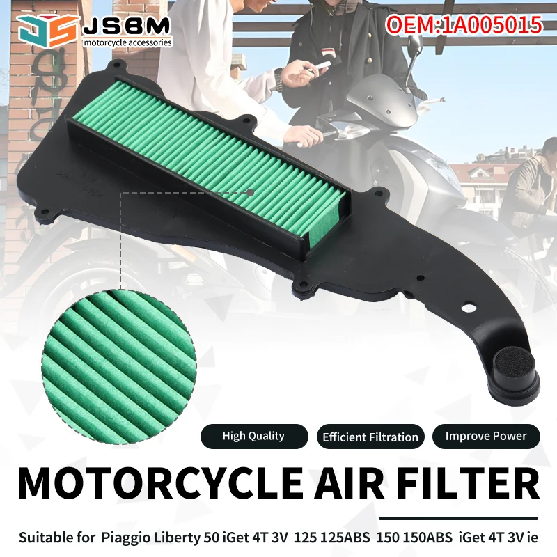 

JSBM Motorcycle Accessories Air Filter For Piaggio Liberty 50 125 150 4T Iget 3V ie 2015 2016 2017 2018 2019 1A005015