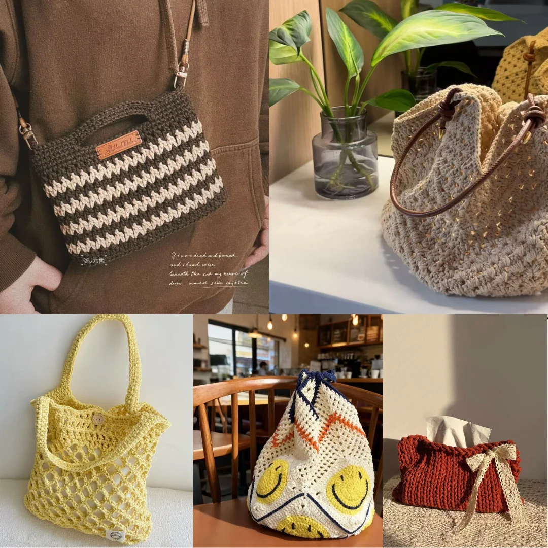 2 Stück Neues Reines Baumwoll-Hohlgarn, Verschleißfest und Waschbar, Geeignet zum Stricken von Mützen, Kissen, Taschen, Untersetzern und Mehr. – Detail 6