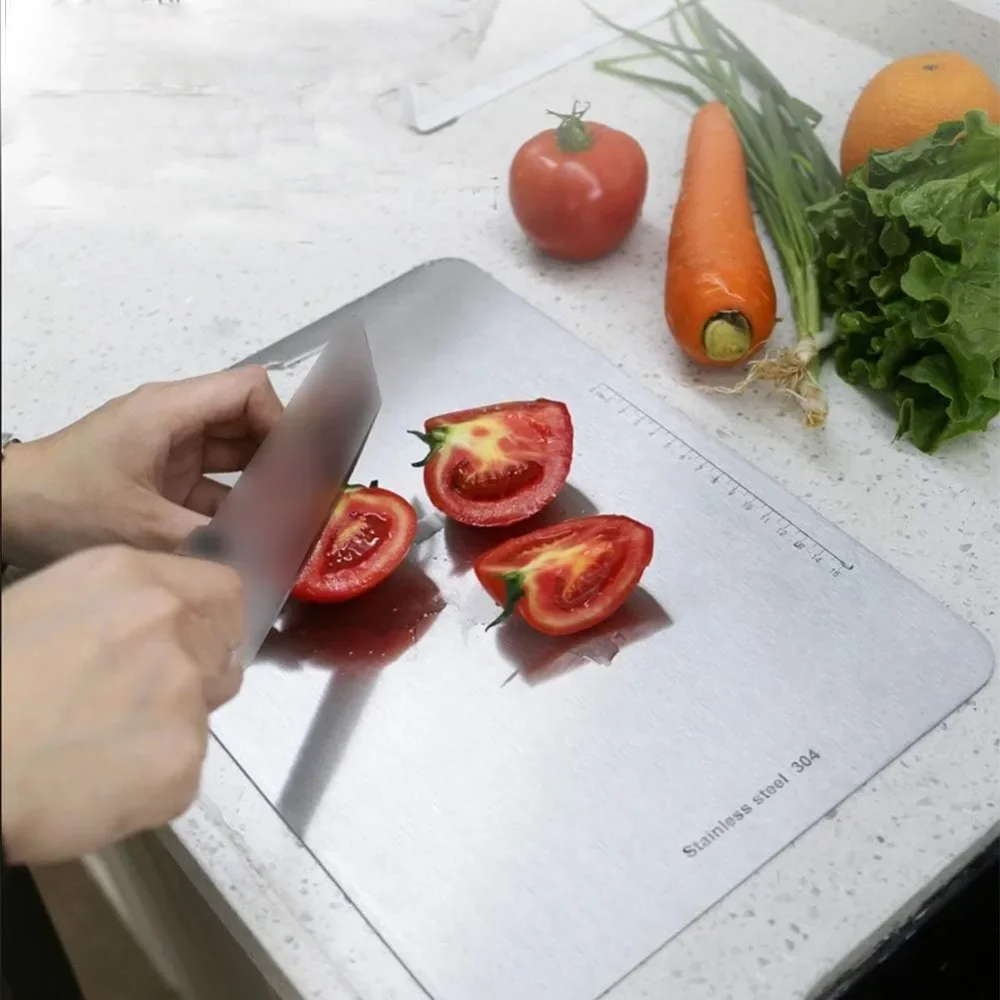 Cutting Board 304 Stainless Steel , BPA-Free Products, Antibacterial and Sustainable, Working Cover Plastic-Free