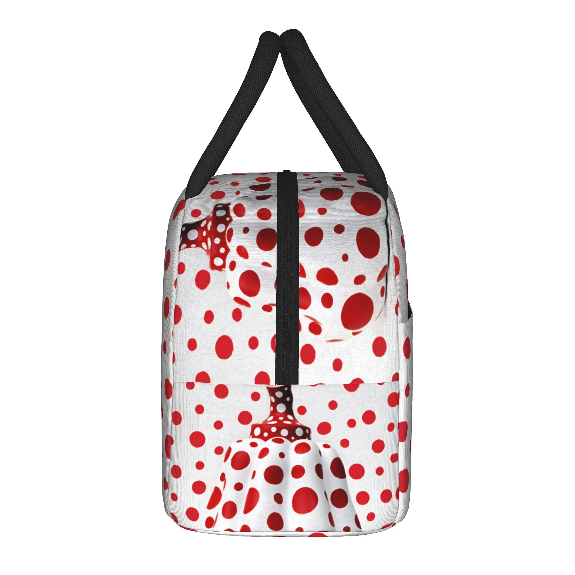Yayoi Kusama Abstract Face Lunch Bag Japanese Artist Retro Lunch Box School Thermal Lunch Bags For Child Waterproof Cooler Bag