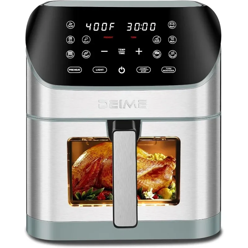 

Deime Air Fryer Electric Healthy Oven Cooker Large Capacity with Visible Cooking Window, 10 Presets in One Touch,Digital Control