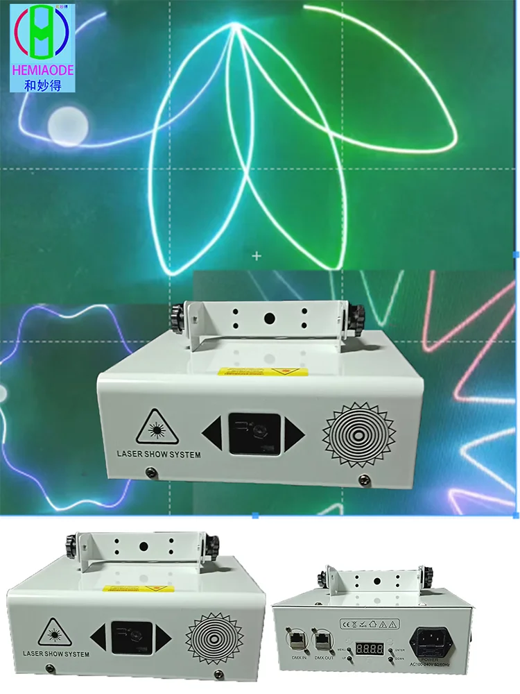 800MW Full color animated laser light, home voice controlled light, bar wedding performance atmosphere light (DMX+Bluetooth APP)