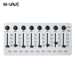 M-VAVE-Mixer controlador MIDI sem fio, Mixing Console, 8 Encoder Software, Control para Windows, Mac, iOS, Android