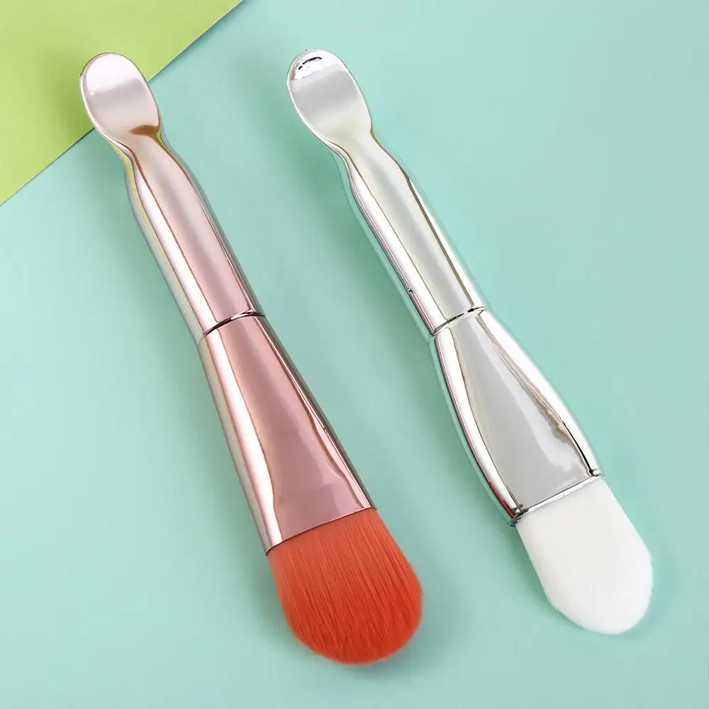 Daily Soft Mask Brush Dual-use Double Head Facial Mask Cleaning Brush DIY Face Care Silicone Daub Type Brush Blending Applicator