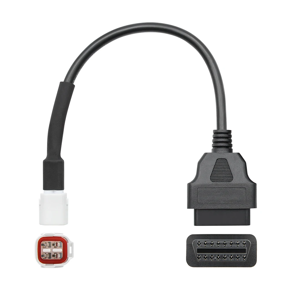For Yamaha 4pin 3pin to OBD2 Fault Code Scanner Motorcycle Diagnosis Cable For X-MAX N MT-125 Locomotive Conector Adapter