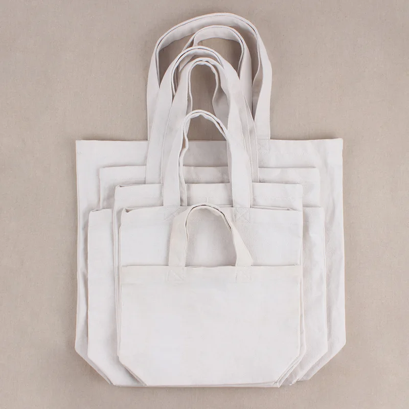 DINYAO LOGO Customized White Canvas Handbags Various Size Personalize Large Capacity Shoulder Bag Eco-Friendly Cotton Tote