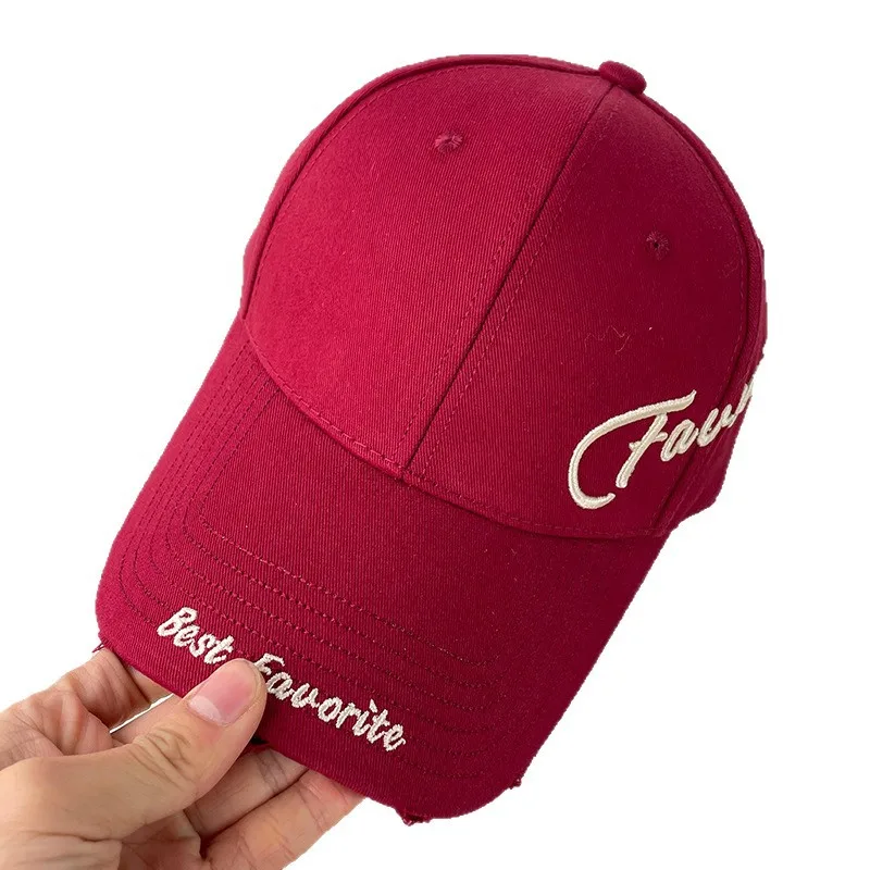 Fashion Side Letter Baseball Cap, Korean Style Wide Brim Sun Visor Hat, All Season Versatile Cap for Daily Outfits