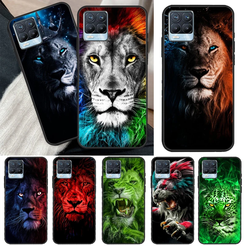 King of jungle Lion Case For OnePlus 10 9 Pro 8T 9R Nord2 Cover For Realme GT Neo 2 3 GT Master 8i 9i 8 Pro