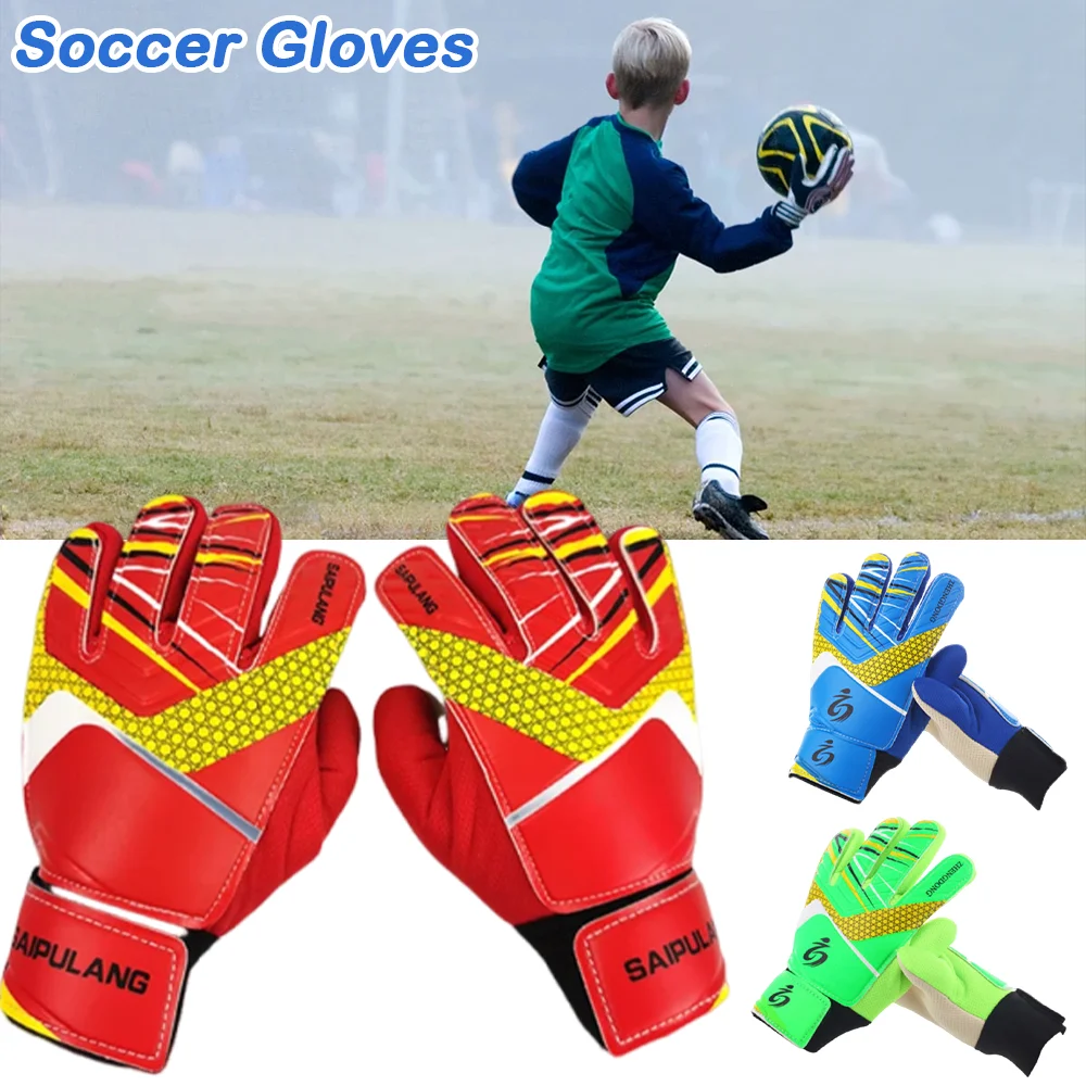 

1Pair Kids Soccer Goalkeeper Gloves Non-slip Thick Football Gloves Sports Football Goalkeeper Gloves Teenagers Training