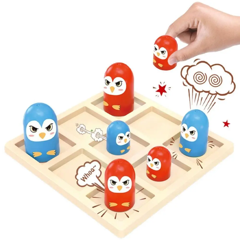 

2 Players Tic Tac Toe Board Game Interactive Parent-Child Big Eat Small Gobble Board Educational Montessori XO Chess Board