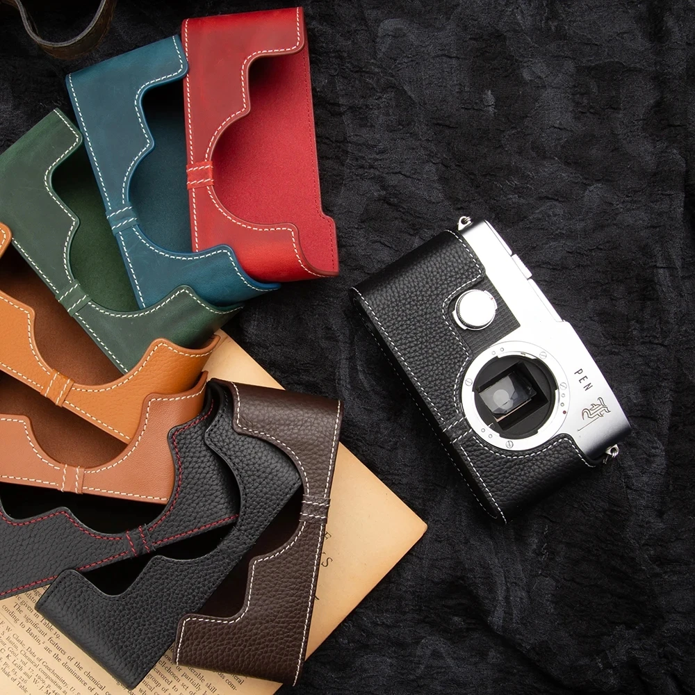 

Кожаная сумка для камеры для OLYMPUS PEN-F, чехол ручной работы из натуральной кожи, получехол для камеры, чехол, аксессуары для фотосъемки