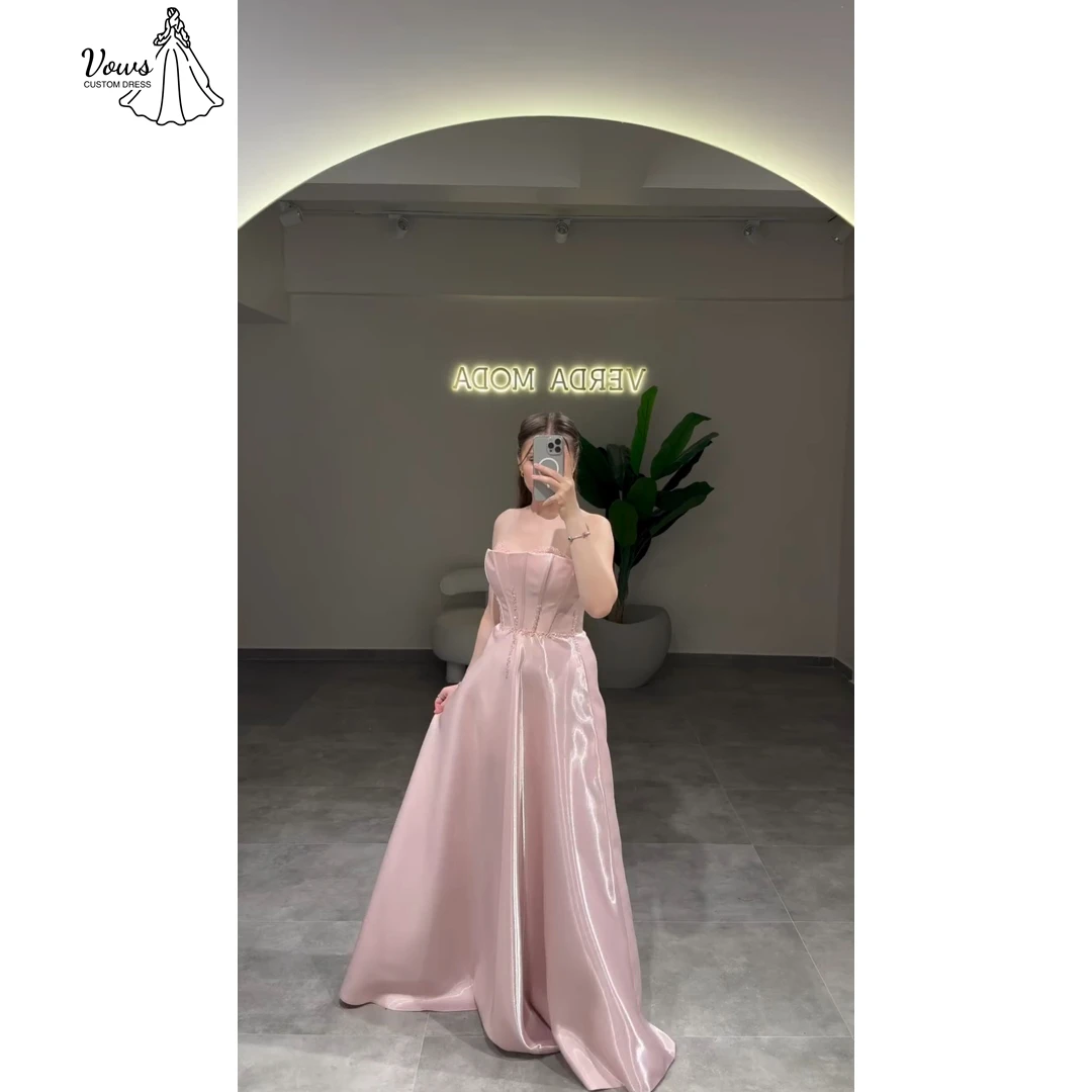 

Женское вечернее платье Vows 2025 Line A Женские элегантные платья для особых мероприятий Платье для выпускного вечера на заказ Роскошное атласное вечернее платье