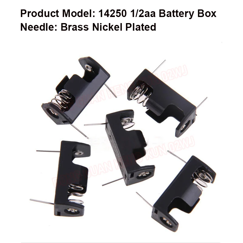ER14250 AA 1/2 Battery Holder with Spring Pogo Pins, ABS Case for Security Medical Device, IP54 Optional