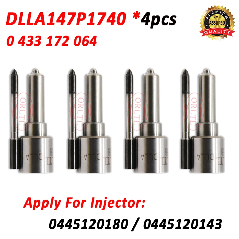 

4pcs Nozzle DLLA147P1740 Diesel Fuel Injector 0433172064 For Bosch Euro5 0445120180 0445120143