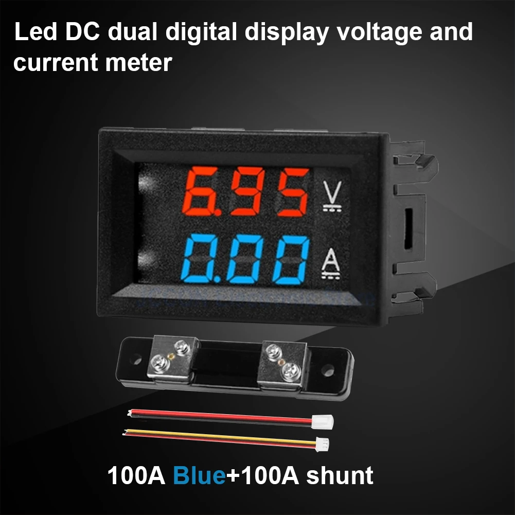 Digital Voltmeter Ammeter DC0-100V 10A 50A 100A Voltage Current Meter 0.56inch LED Display High Precision for Home Office