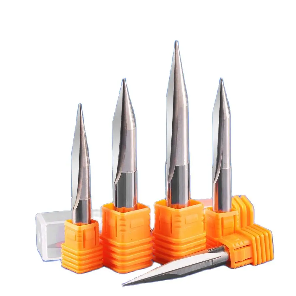 

WeiTol 5A 8mm 10mm Shank 1PCS Tungsten Carbide 2 Flutes V Shape Engraving Bit Cut Wood End Mill