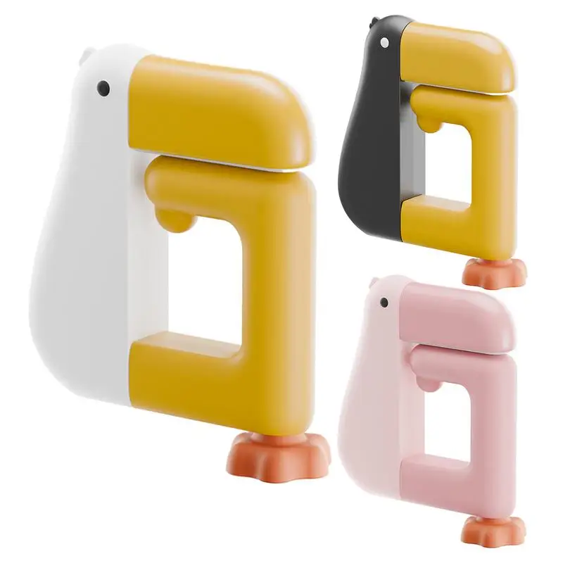 

Cute Duck Thinking Hook Portable Desk Side Hanging Bag Hook Multifunctional Adjustable Table Bag Hanger Plastic Non Punching
