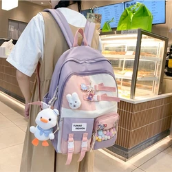 Girls Backpack Fashion Female Harajuku Middle School Student Bag Large Capacity Japanese Students Color Matching Backpacks