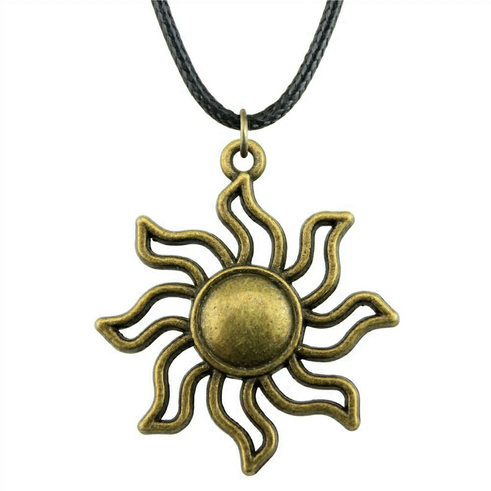 Man Necklace Father'S Day Necklace Leather Chain 45Cm Accessories For Bracelets Pentagram Sun Moon