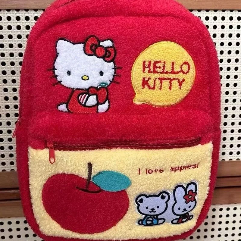 MBTI Cute Hello Kitty Womens Backpack Red Vintage Fashion Original Cartoon New Backpack College Style Harajuku Luxury Female Bag