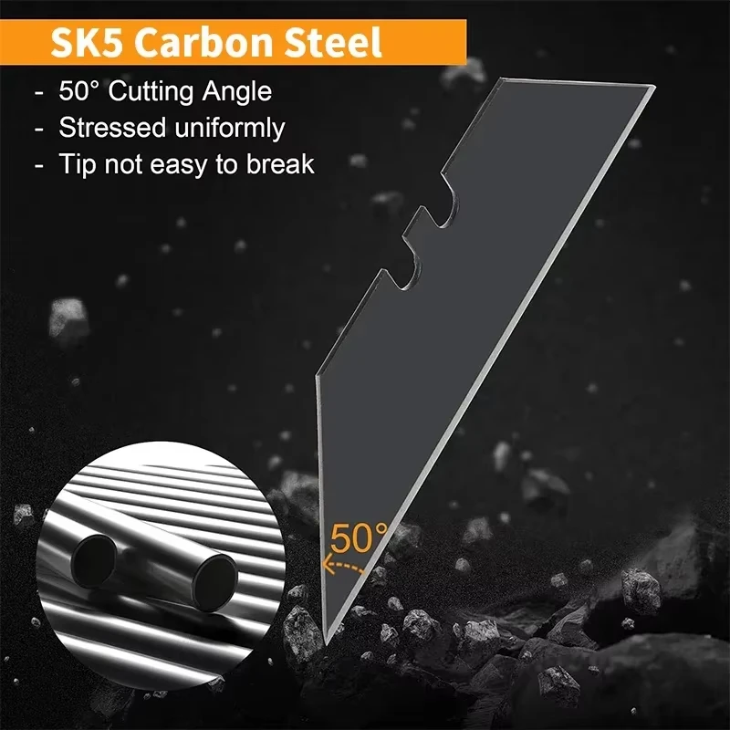 Rafford 10/30/50Pcs Trapezoid Utility Knife Blades Set Steel Material DIY Art Craft Special Cutter Replacement Tools with Box