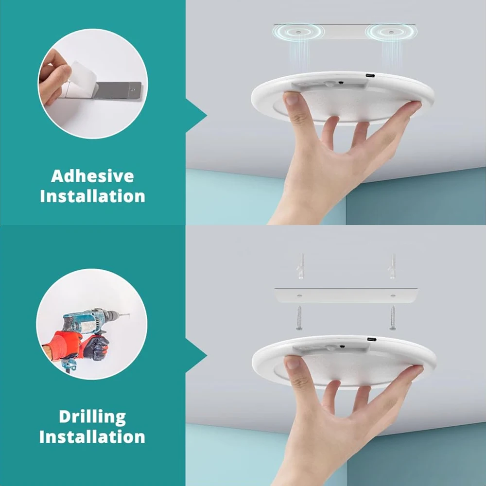 4pcs Rechargeable LED Ceiling Light With Remote Control Motion Sensing Ceiling Lamp Magnetic Install For Hallway Closet Bedroom