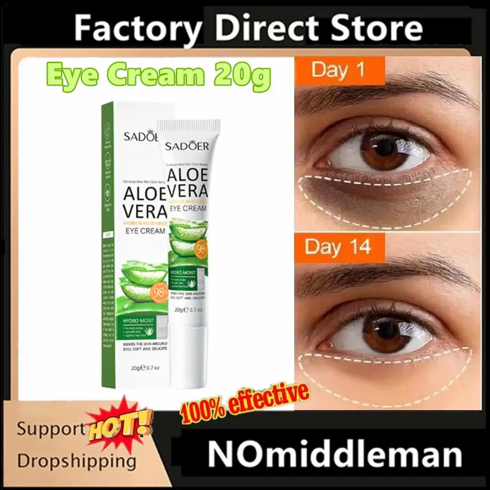 

20g Aloe Vera Eye Cream Anti Dark Circles Eye Bags Moisturizing Firming Smooth Eye Contour Beauty Health Skin Care Cosmetics