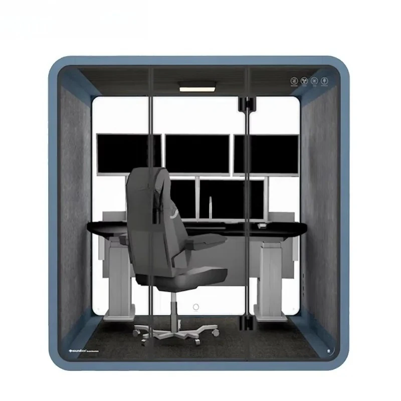 Modern Portable Sound Proof Two Seat Office Private Meeting Pod Booth Easy Assemble Modular Sturdy Space Durable High Grade Firm