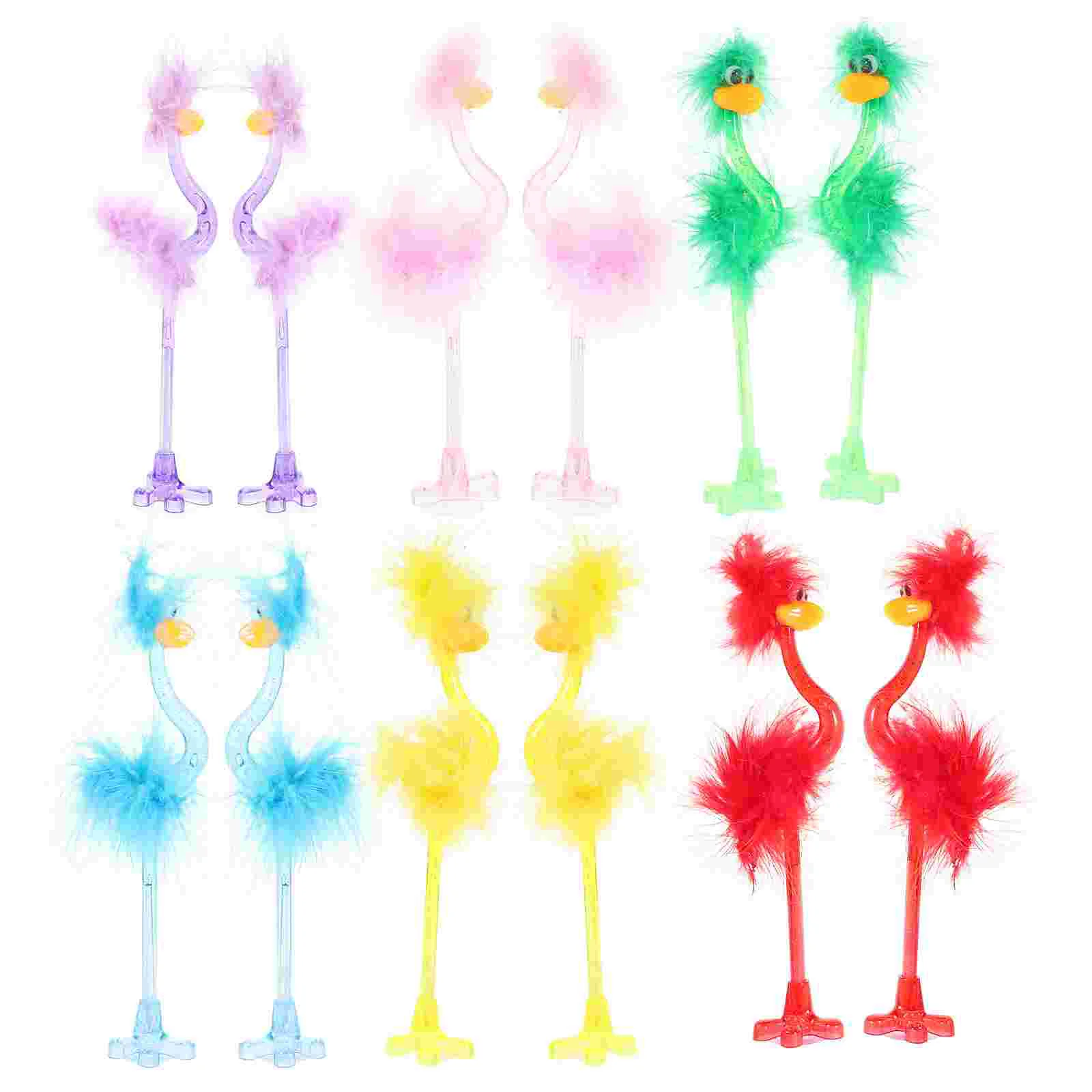 

12 Pcs Writing Supplies Ballpoint Pen Cartoon Pens Ostrich Korean Version Crown