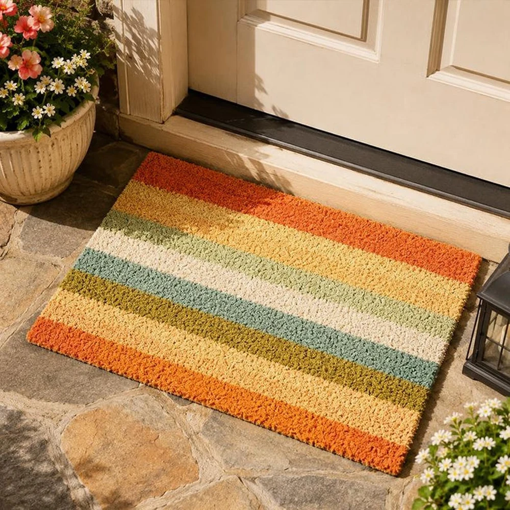 Retro Colorful Stripe Doormat - Century Textile & Sewing Supply Hours 评论和价格