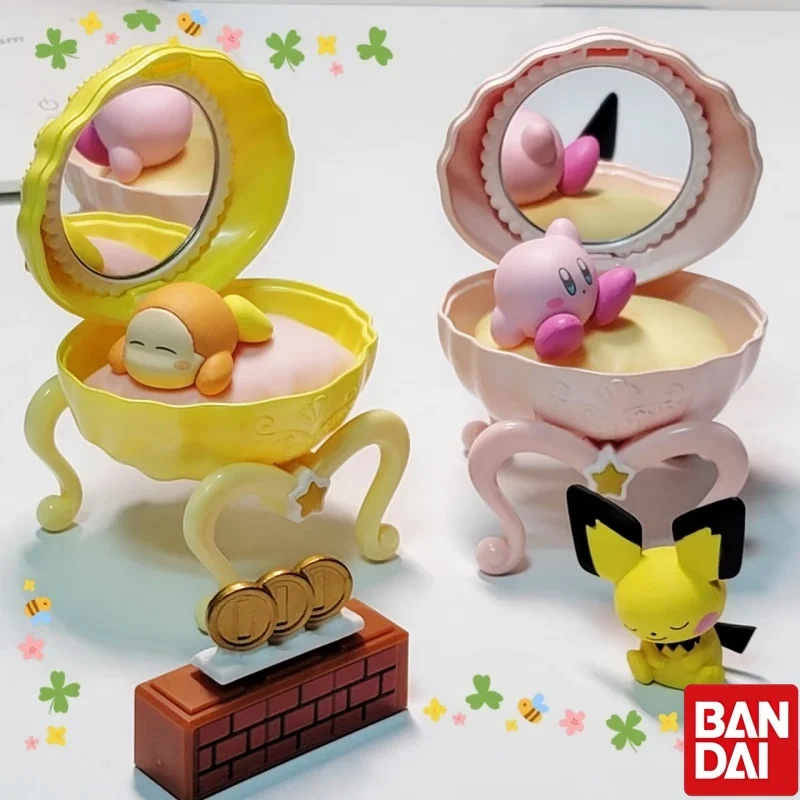 

Японская фигурка Gashapon от BANDAI: милый Кирби, зеркало для макияжа, шкатулка для украшений, кавайные игрушки-капсулы для мальчиков и девочек, подарок