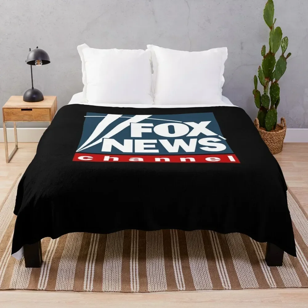 

F O X NEWS Logo Throw Blanket Furry Decorative Beds Blankets