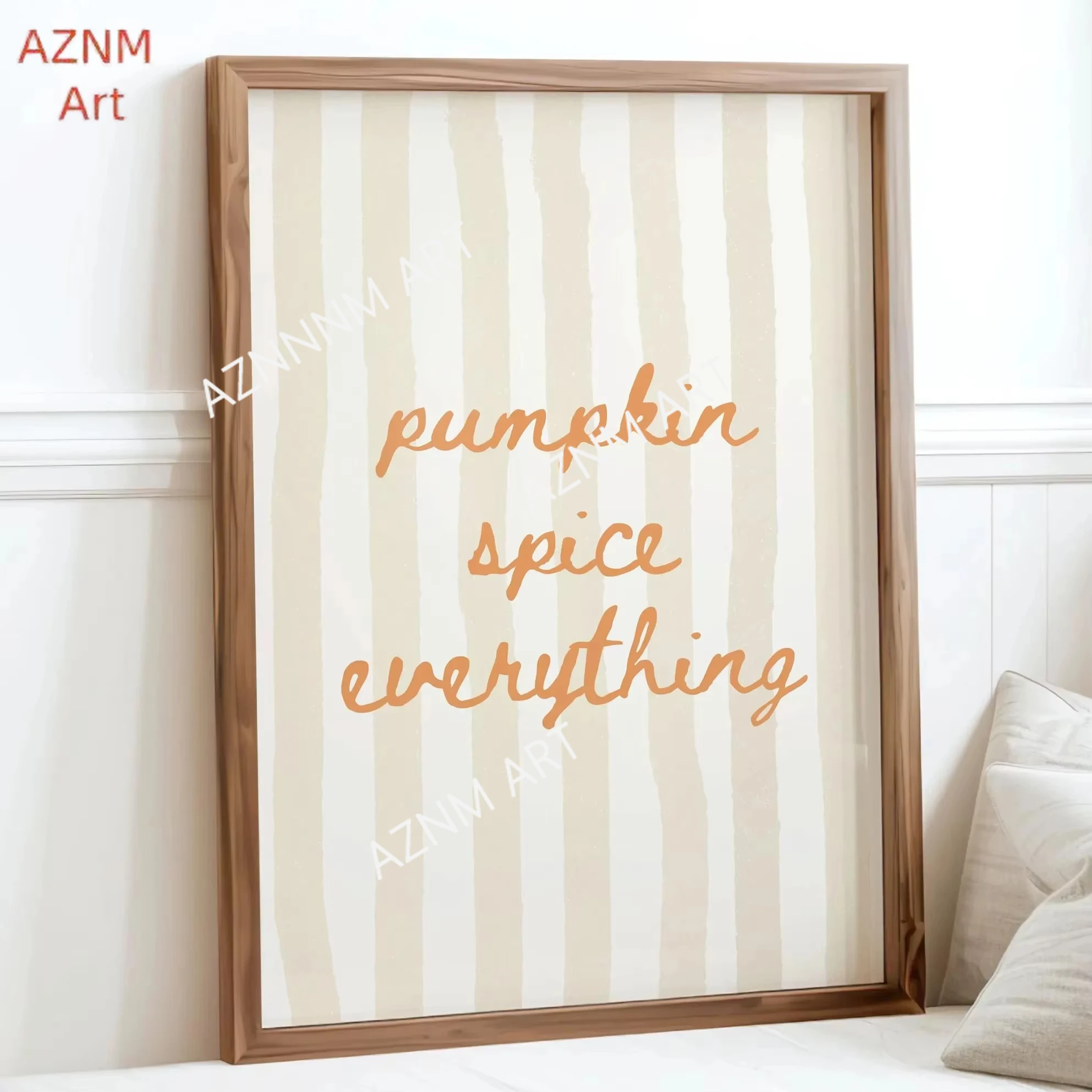 Pumpkin Spice Print Cozy Fall Kitchen Wall Art Neutral Autumn Decor Cute Retro Kitchen Printable Coffee Bar Poster Home Decor