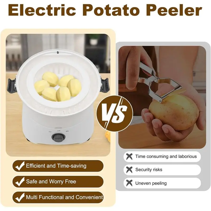 AEE2-Vegetable Dehydrator Automatic Peeler Home Electric Potato Peeler Multi-Function Fried Chicken Deoiler Oil Slinger