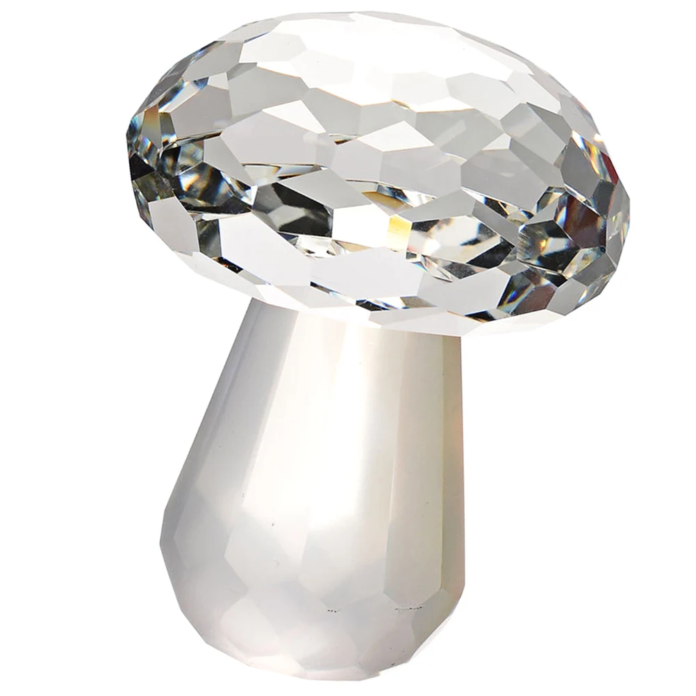 

Crystal Mushroom Figurine Small Decorative Glass Statue Transparent Home Car Office Desk Accessories Gardening Plant Pot Decors