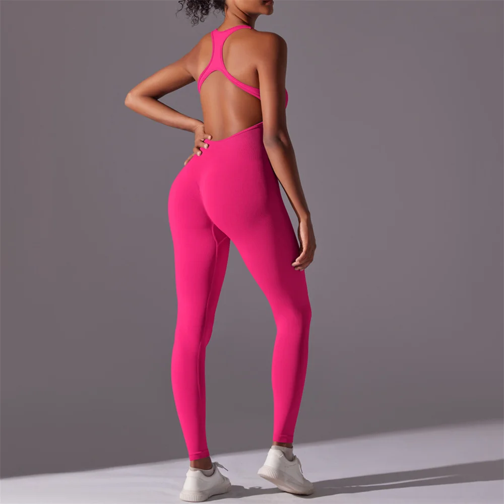 Women Training Yoga Set Sportswear Women Sports Jumpsuit Fitness Rompers Stretch Female Push Up Gym Workout Clothes Bodysuits