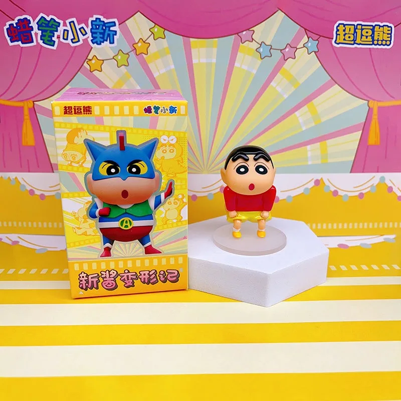 

Miniso For New Crayon Shin Chan Dynamic Battle Tide Play Handheld Blind Box Cartoon Car Decoration Desktop Accessories Small