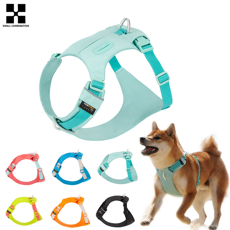 Pet Harness No Pull Nylon Reflective Dog accessories Adjustable Comfortable Control Training Walking  Dog Harness With Pouches